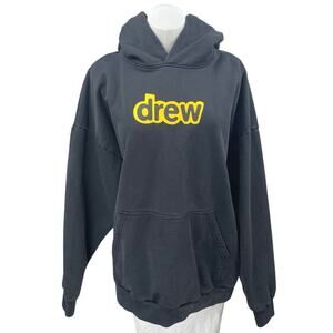 Drew House Black Graphic Logo Long Sleeve Hooded Hoodie Sweater Sweatshirt Top L